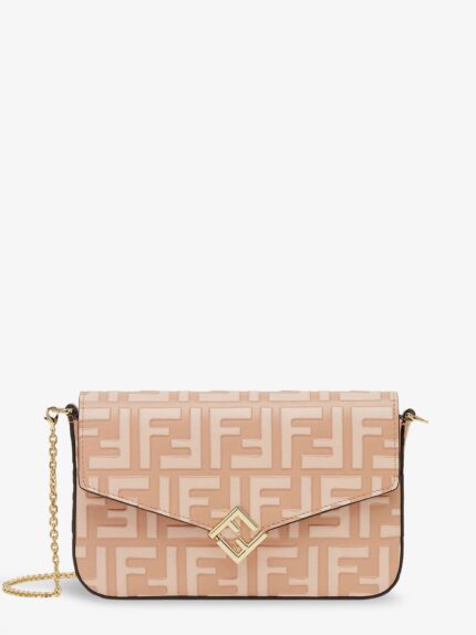 Fendi Wallet On Chain FF Diamonds Leather Shoulder Bag