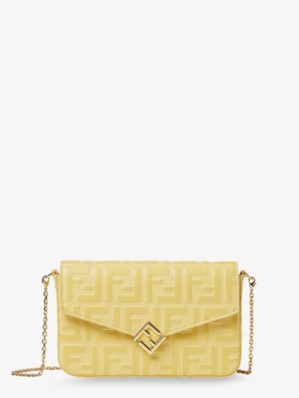 Fendi Wallet On Chain FF Diamonds Leather Shoulder Bag With FF Embossed Logo