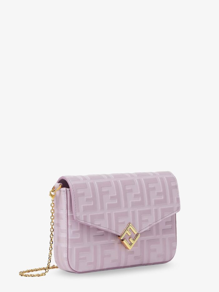 Fendi Wallet On Chain FF Diamonds Leather Shoulder Bag With FF Embossed Logo