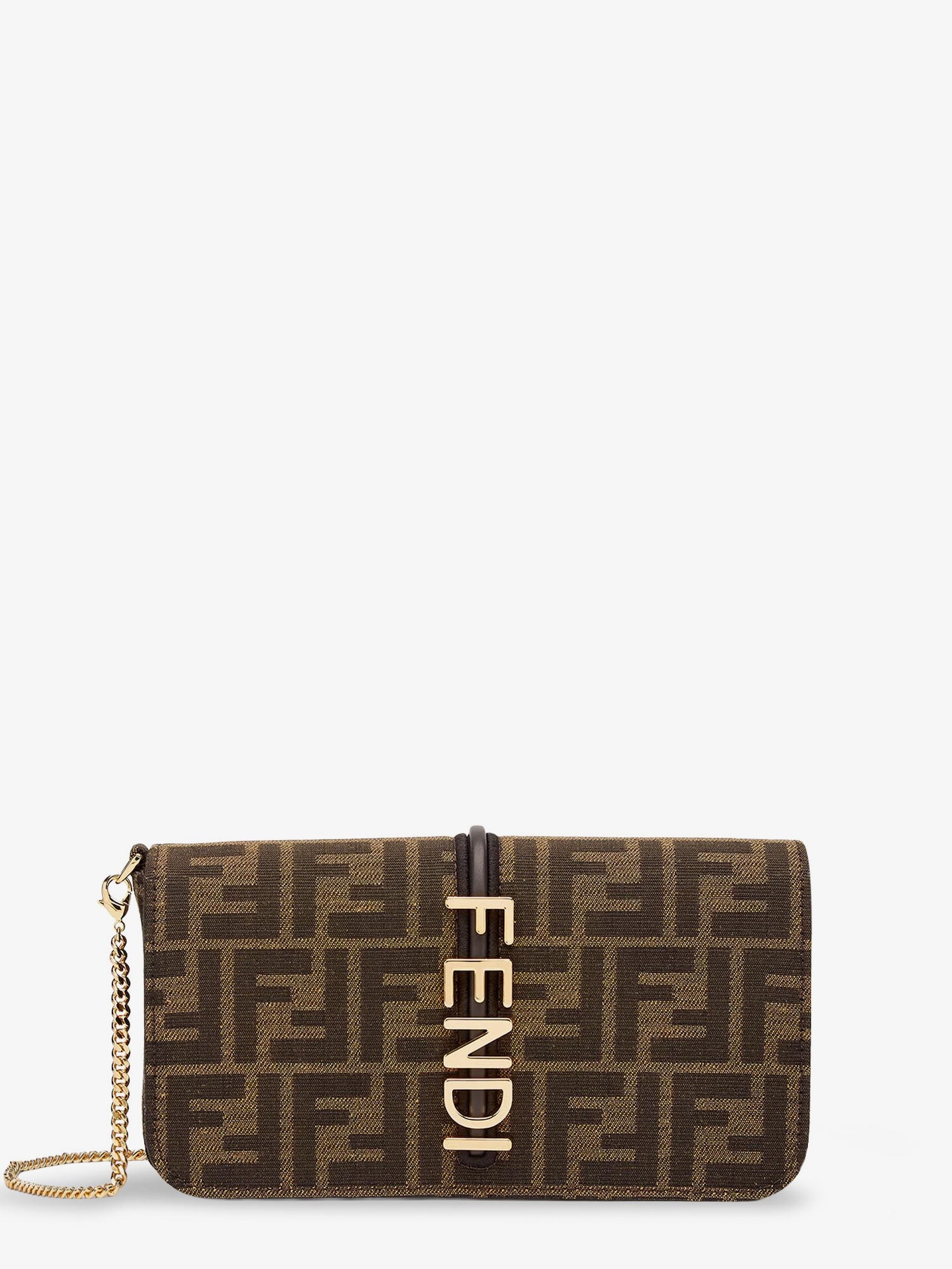 Fendi Wallet On Chain FF Jacquard Fabric Wallet/bag
