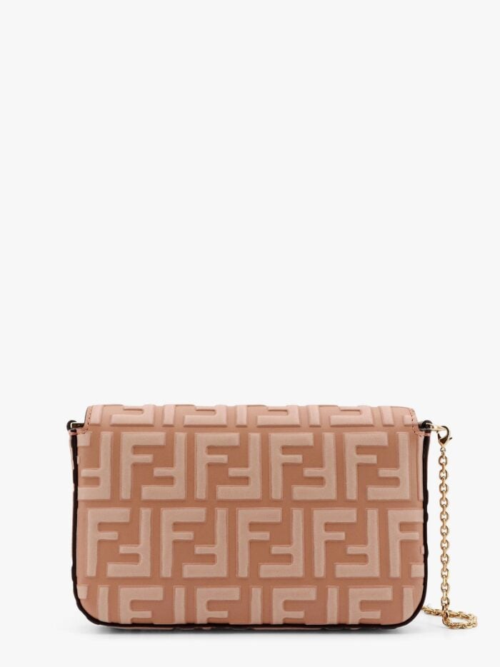 Fendi Wallet On Chain Leather Shoulder Bag With Ff Embossed Motif