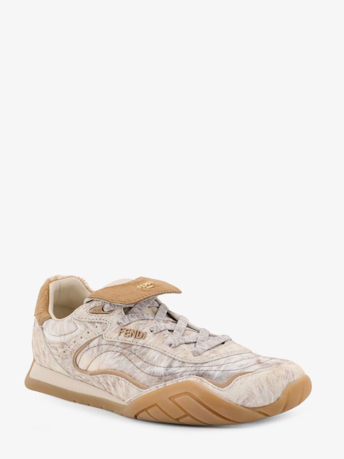 Fendi Wave Pulse Leather And Fabric Sneakers