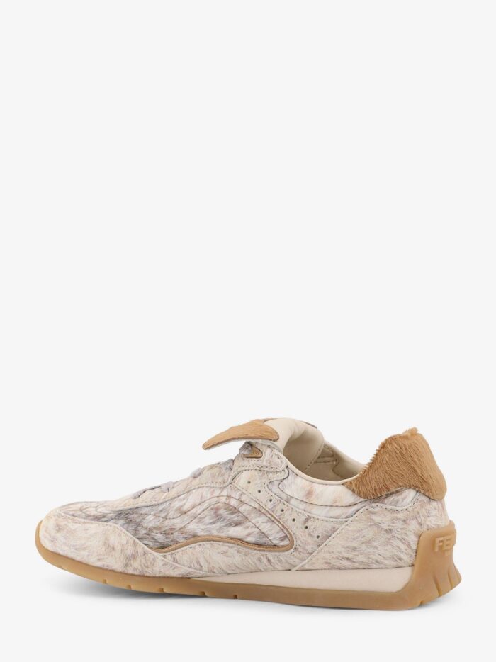 Fendi Wave Pulse Leather And Fabric Sneakers