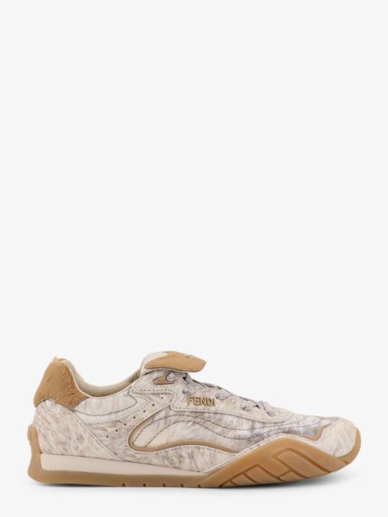 Fendi Wave Pulse Leather And Fabric Sneakers