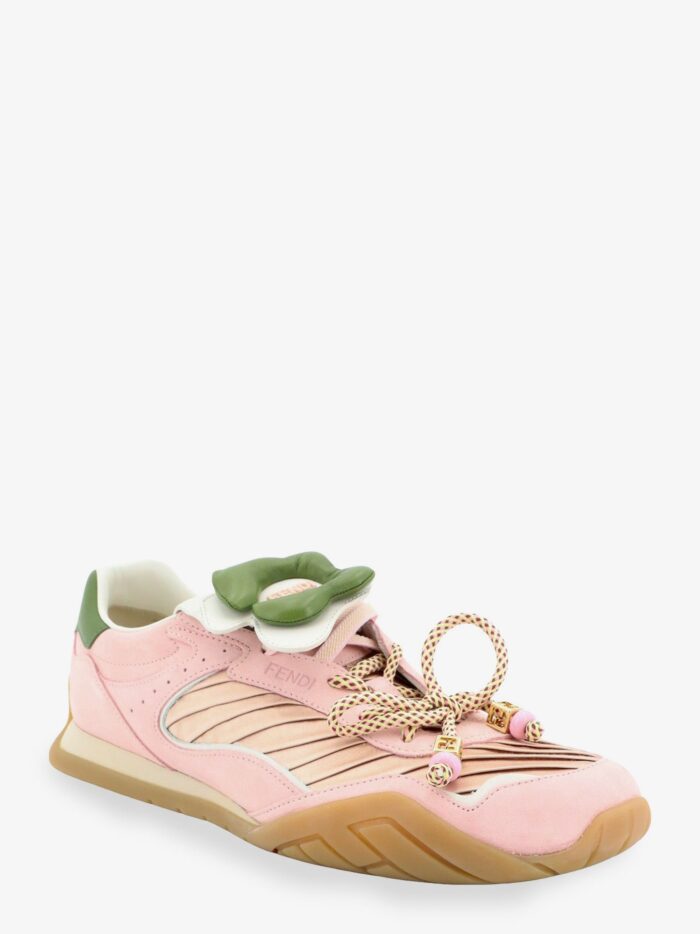 Fendi Wave Pulse Suede Sneakers With Satin Inserts