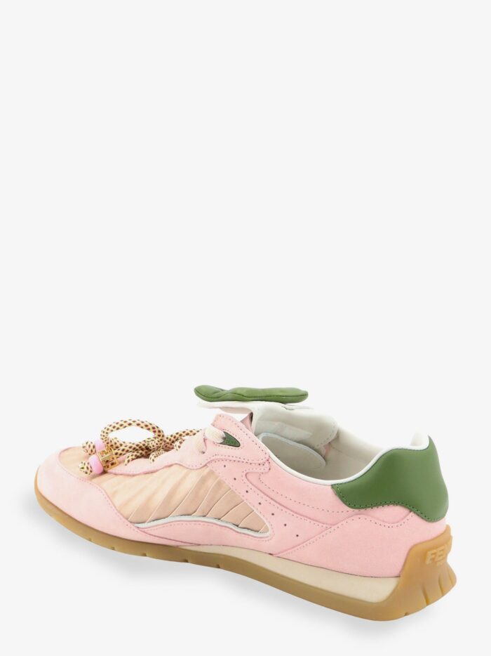 Fendi Wave Pulse Suede Sneakers With Satin Inserts