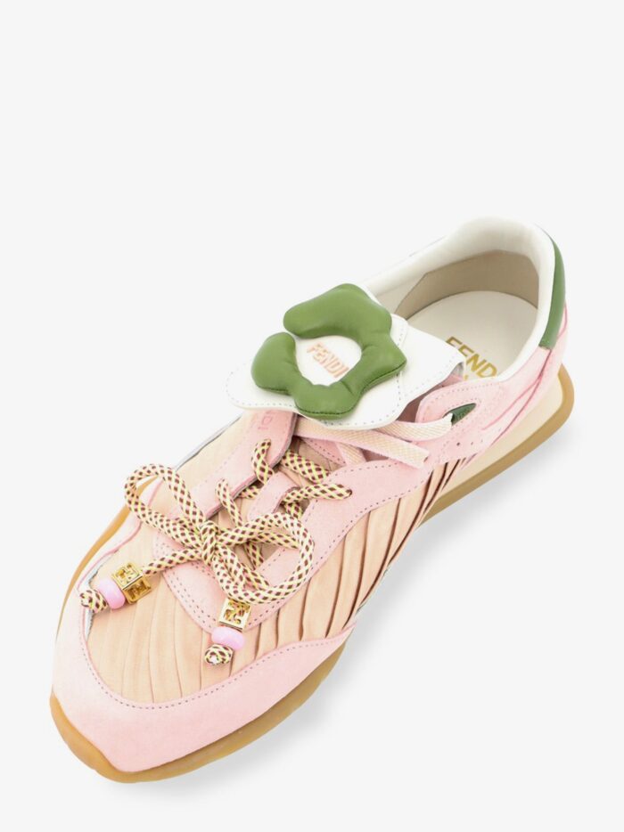 Fendi Wave Pulse Suede Sneakers With Satin Inserts