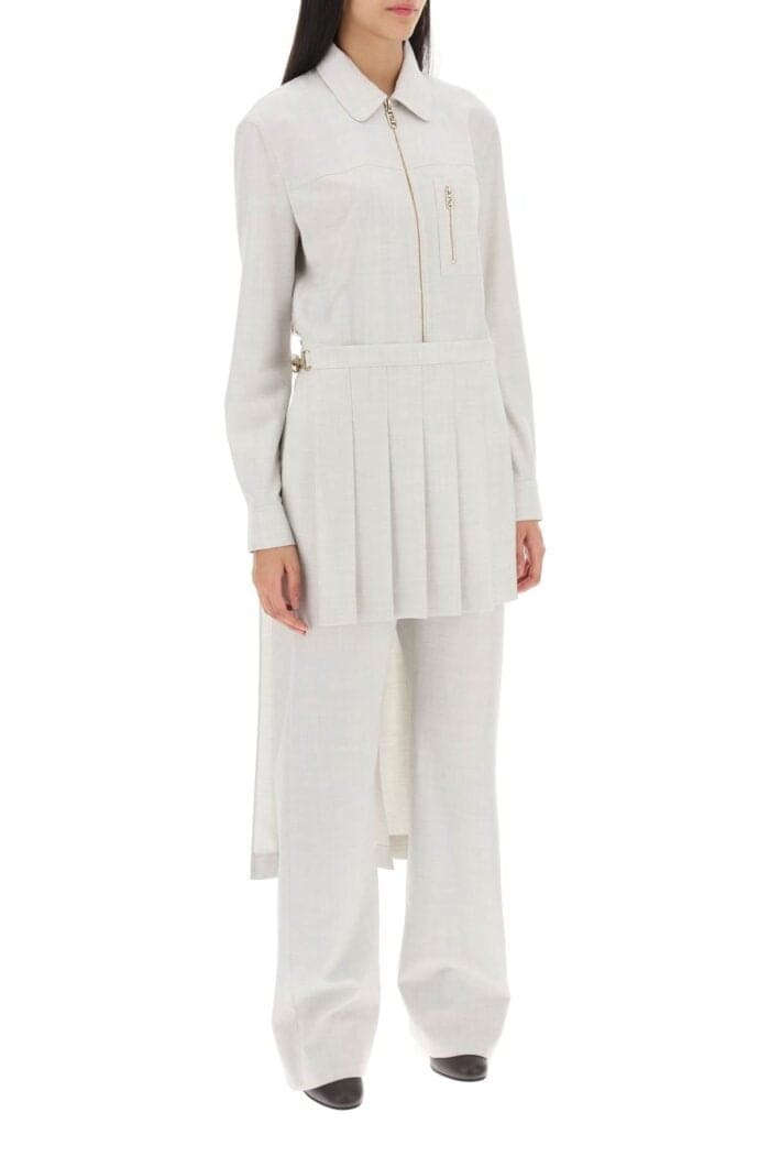 FENDI Wool Jumpsuit With Pleated Panels