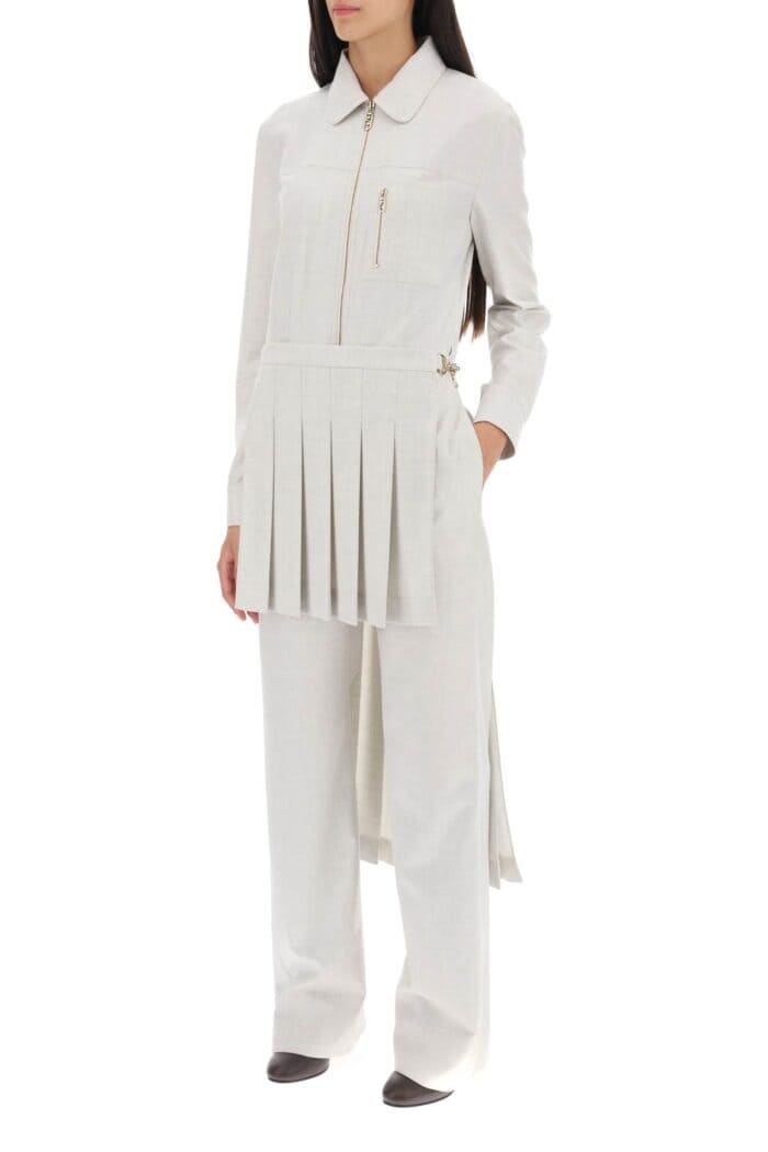 FENDI Wool Jumpsuit With Pleated Panels