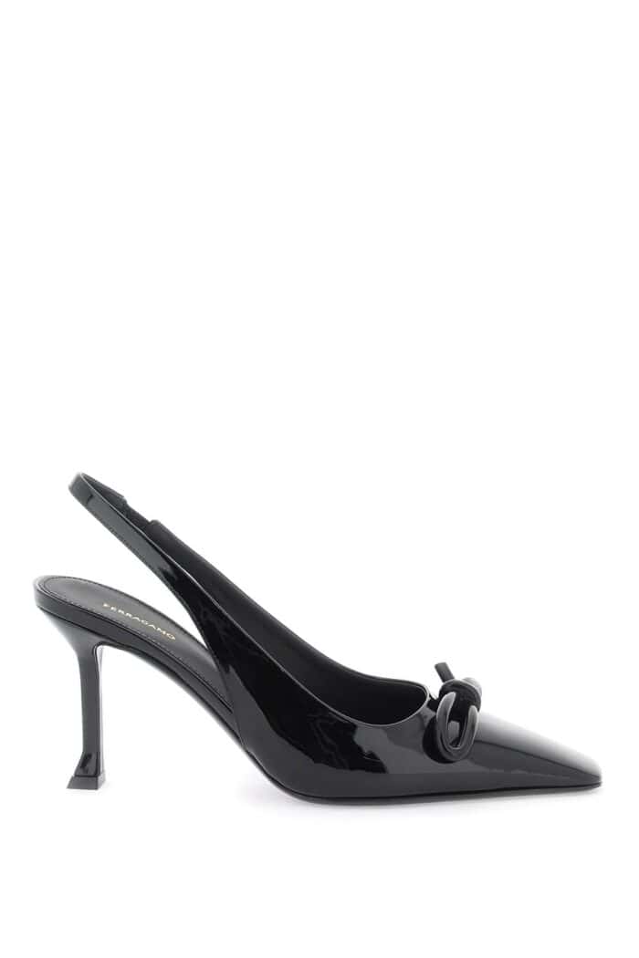 FERRAGAMO Asymmetric Slingback Pumps With Bow