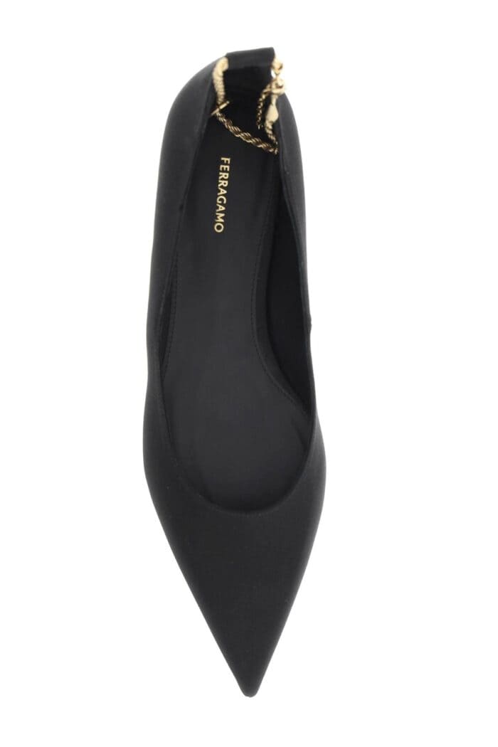 FERRAGAMO Ballet Flats With Ankle Chain