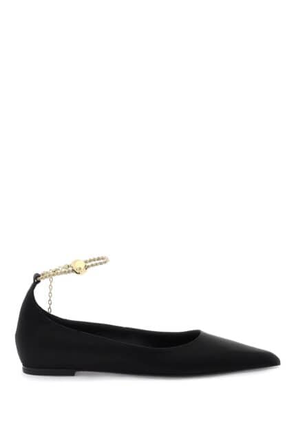 FERRAGAMO Ballet Flats With Ankle Chain