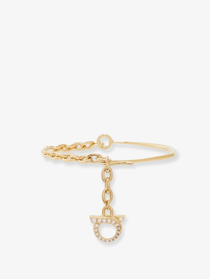 Ferragamo Brass Bracelet With Gancini Detail