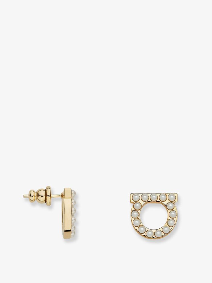 Ferragamo Brass Earrings With Gold Finishes