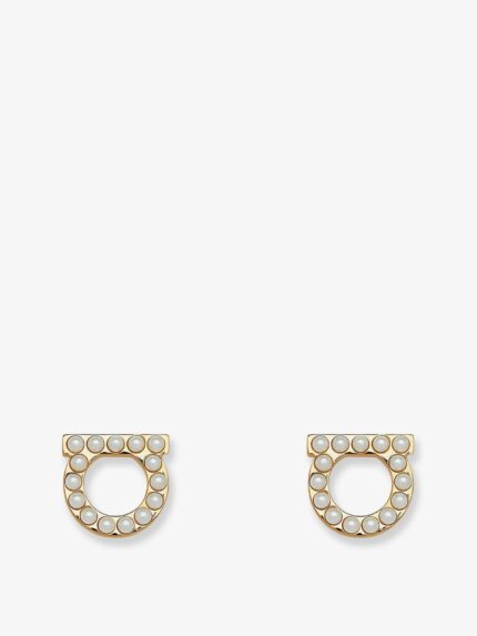 Ferragamo Brass Earrings With Gold Finishes