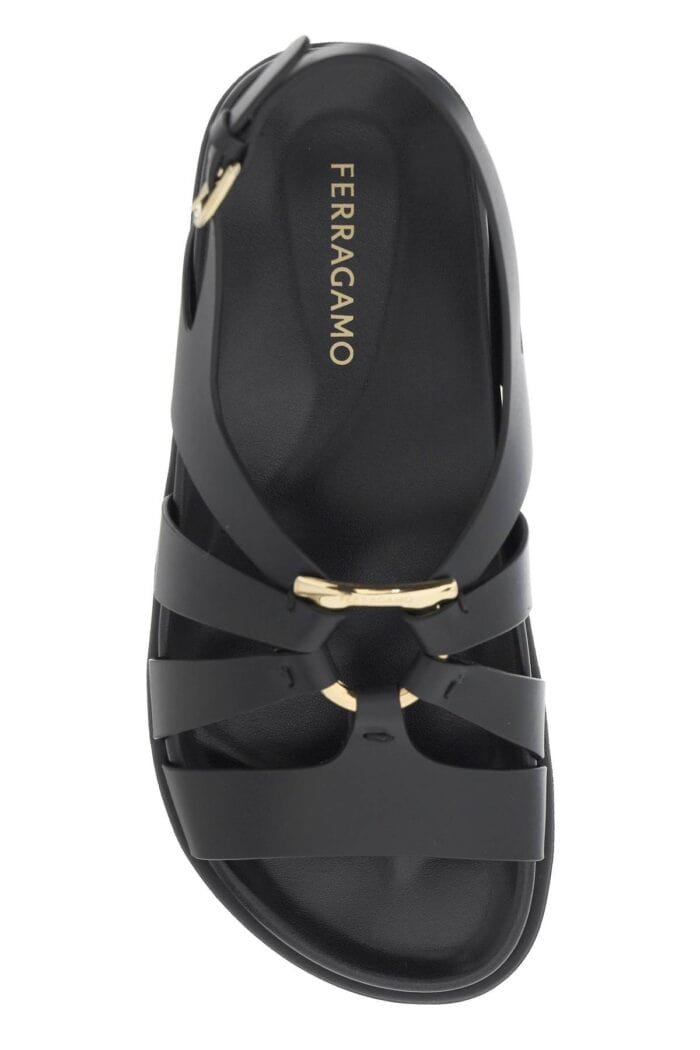 FERRAGAMO "cage Sandals With Gancini Ornament