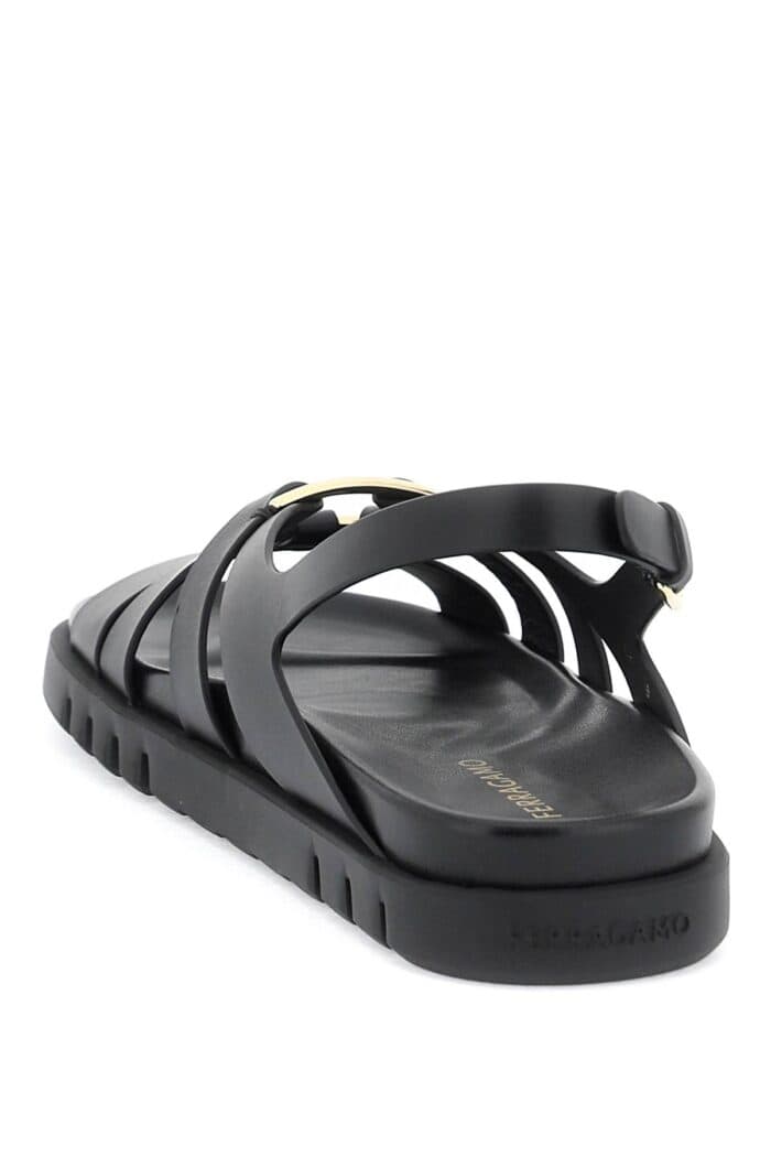 FERRAGAMO "cage Sandals With Gancini Ornament