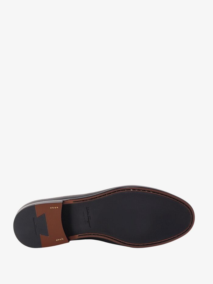 Ferragamo Crown Leather Loafer With Gancini Detail