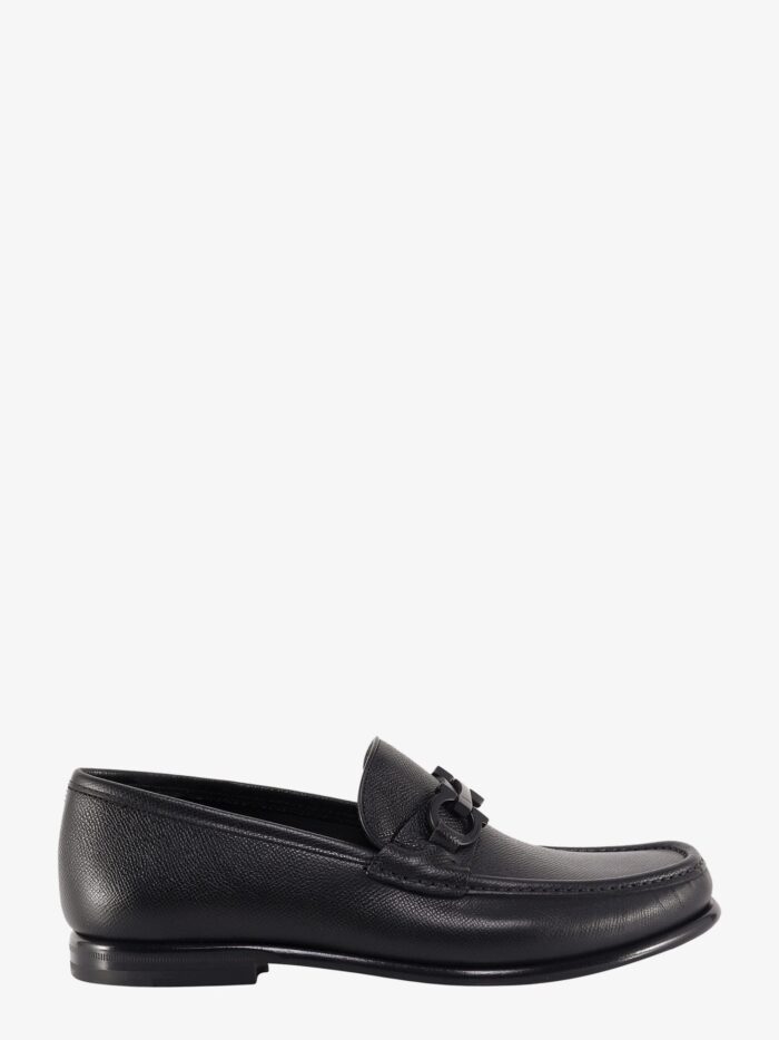 Ferragamo Crown Leather Loafer With Gancini Detail