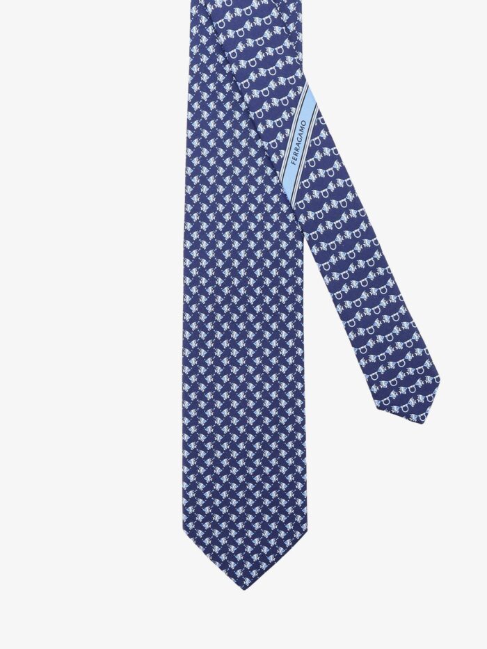 Ferragamo Cyrus Silk Tie With Shark Print