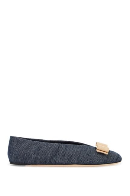 FERRAGAMO Denim Ballet Flats For