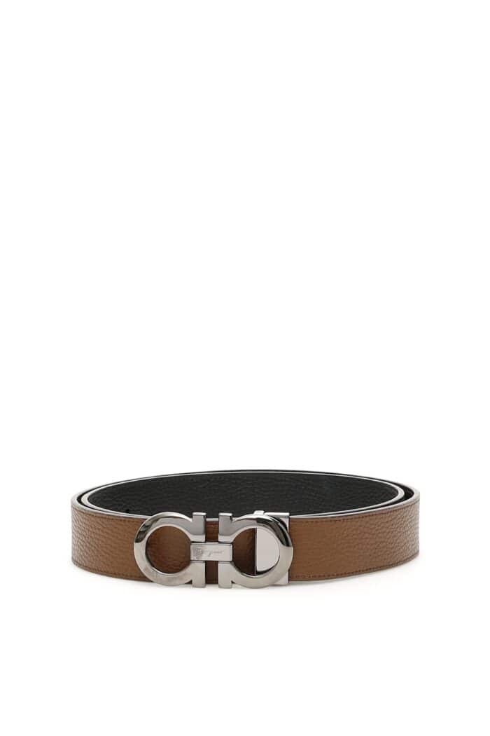 FERRAGAMO Double Gancio Reversible Belt