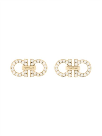Ferragamo DOUBLE "HOOKS" EARRINGS WITH CRYSTALS