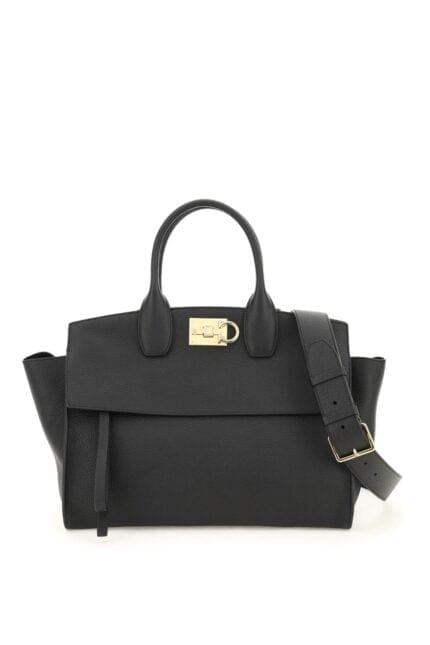FERRAGAMO Grained Leather Studio Bag