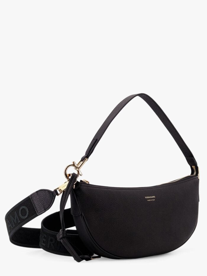 Ferragamo Hobo Bag S Hammered Leather Shoulder Bag