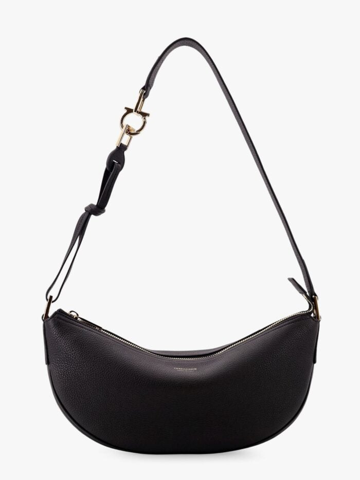 Ferragamo Hobo Bag S Hammered Leather Shoulder Bag