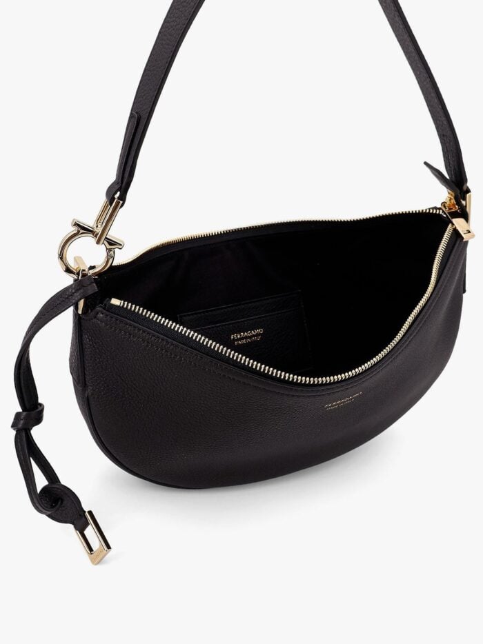 Ferragamo Hobo Bag S Hammered Leather Shoulder Bag