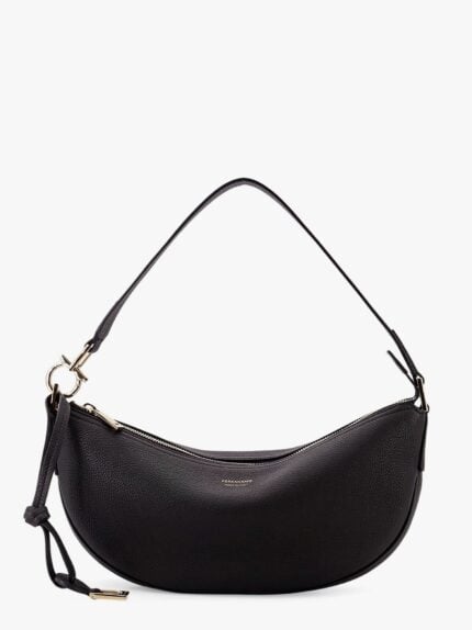 Ferragamo Hobo Bag S Hammered Leather Shoulder Bag