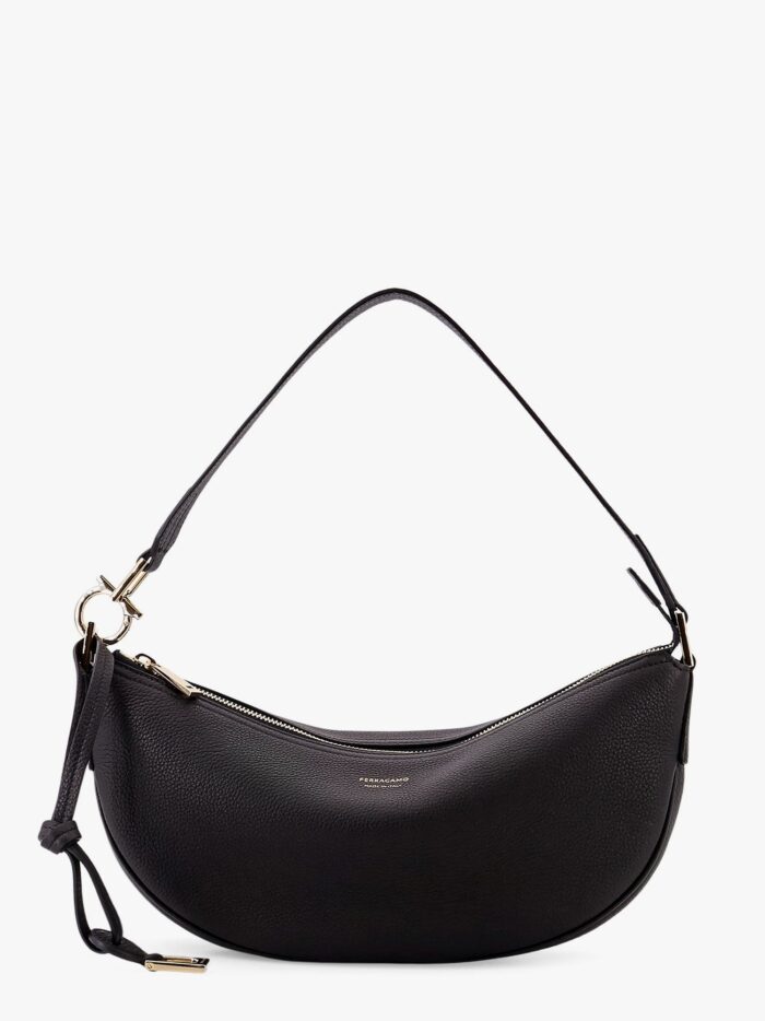 Ferragamo Hobo Bag S Hammered Leather Shoulder Bag