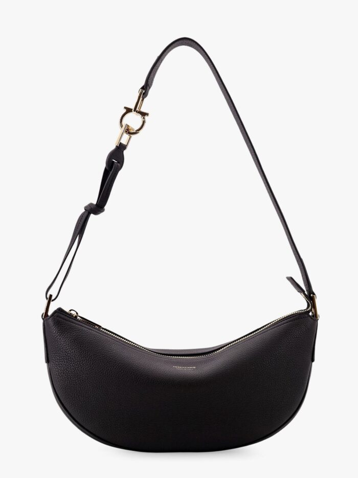 Ferragamo Hobo Bag S Hammered Leather Shoulder Bag
