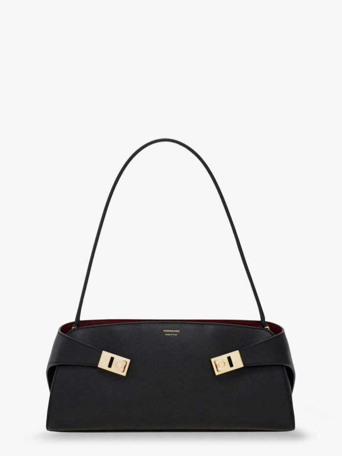 ferragamo hug east west leather shoulder bag Ferragamo Hug East-West Leather Shoulder Bag