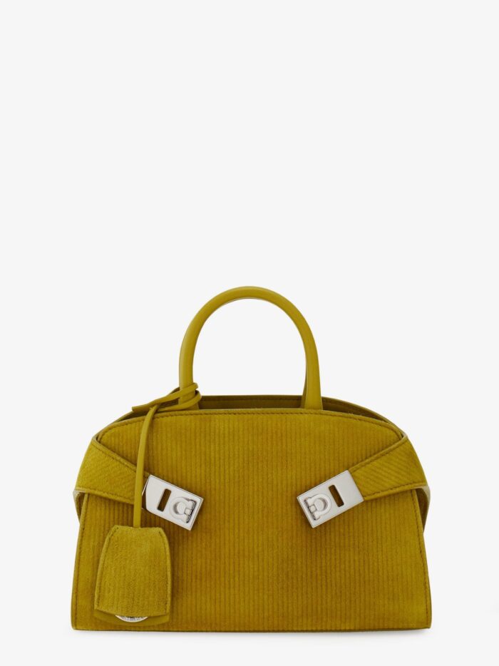 Ferragamo Hug Mini Ribbed Suede Shoulder Bag