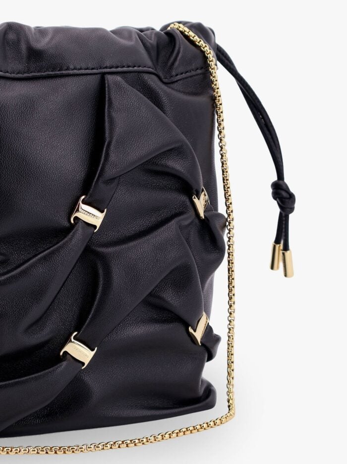Ferragamo Leather Bucket Bag With Metal Details