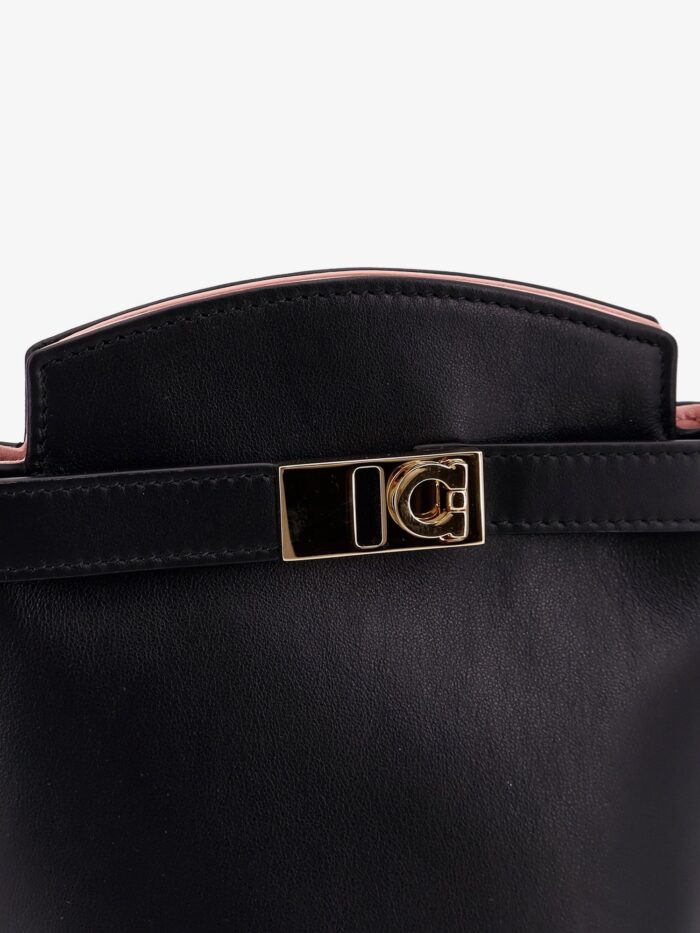 Ferragamo Leather Crossbody Bag With Gancini Detail
