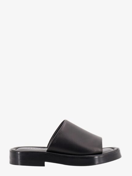 Ferragamo Leather Sandals With Embossed  Logo On The Side