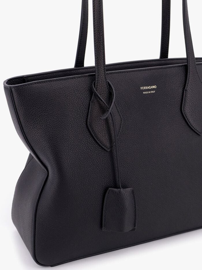 Ferragamo Leather Shoulder Bag With Logo On The Front