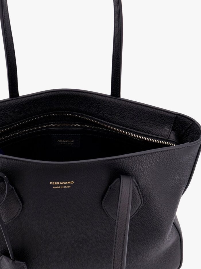 Ferragamo Leather Shoulder Bag With Logo On The Front