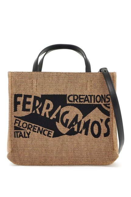 FERRAGAMO Logo Printed Small Tote Bag