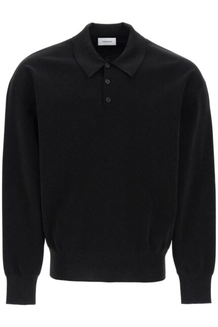 FERRAGAMO Long Sleeve Lurex Polo Shirt