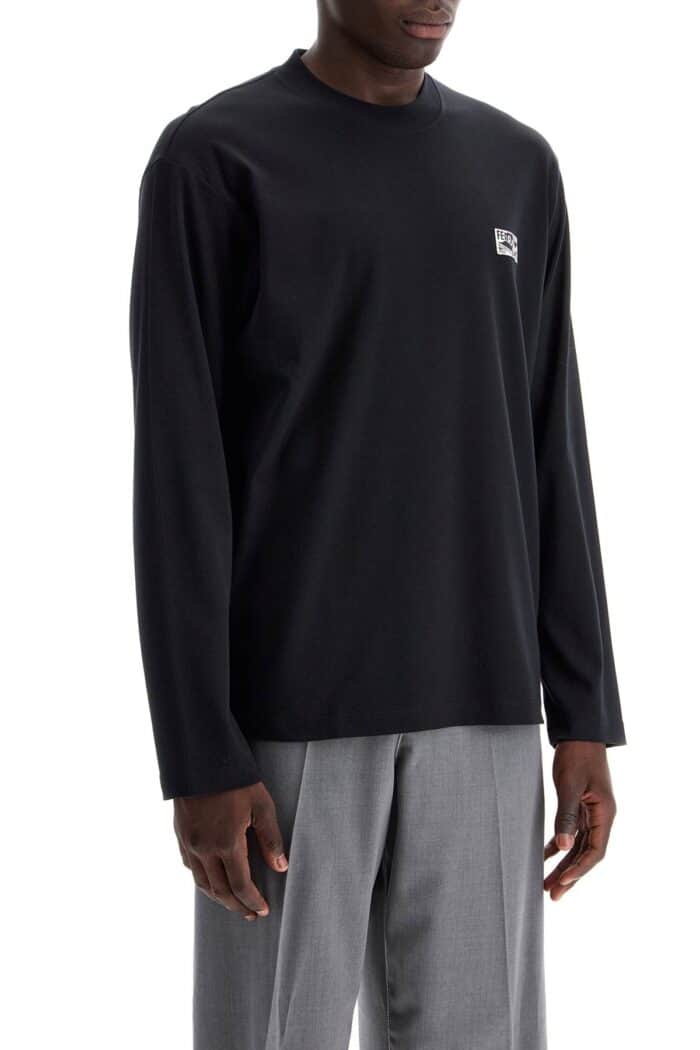 FERRAGAMO Long-sleeved Cotton And Silk T-shirt For