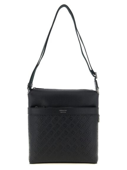 'Ferragamo Monogram' Messenger Crossbody Bag