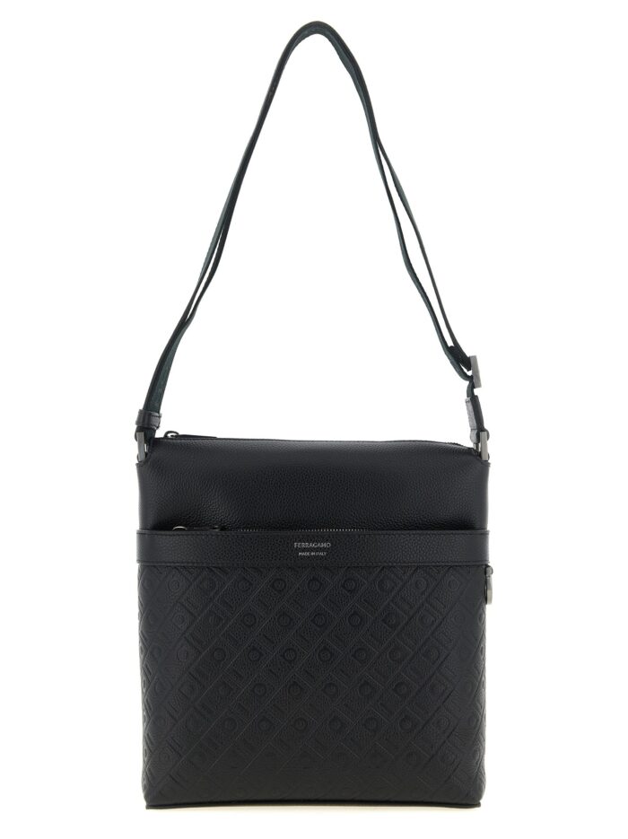 'ferragamo monogram' messenger crossbody bag 'Ferragamo Monogram' Messenger Crossbody Bag