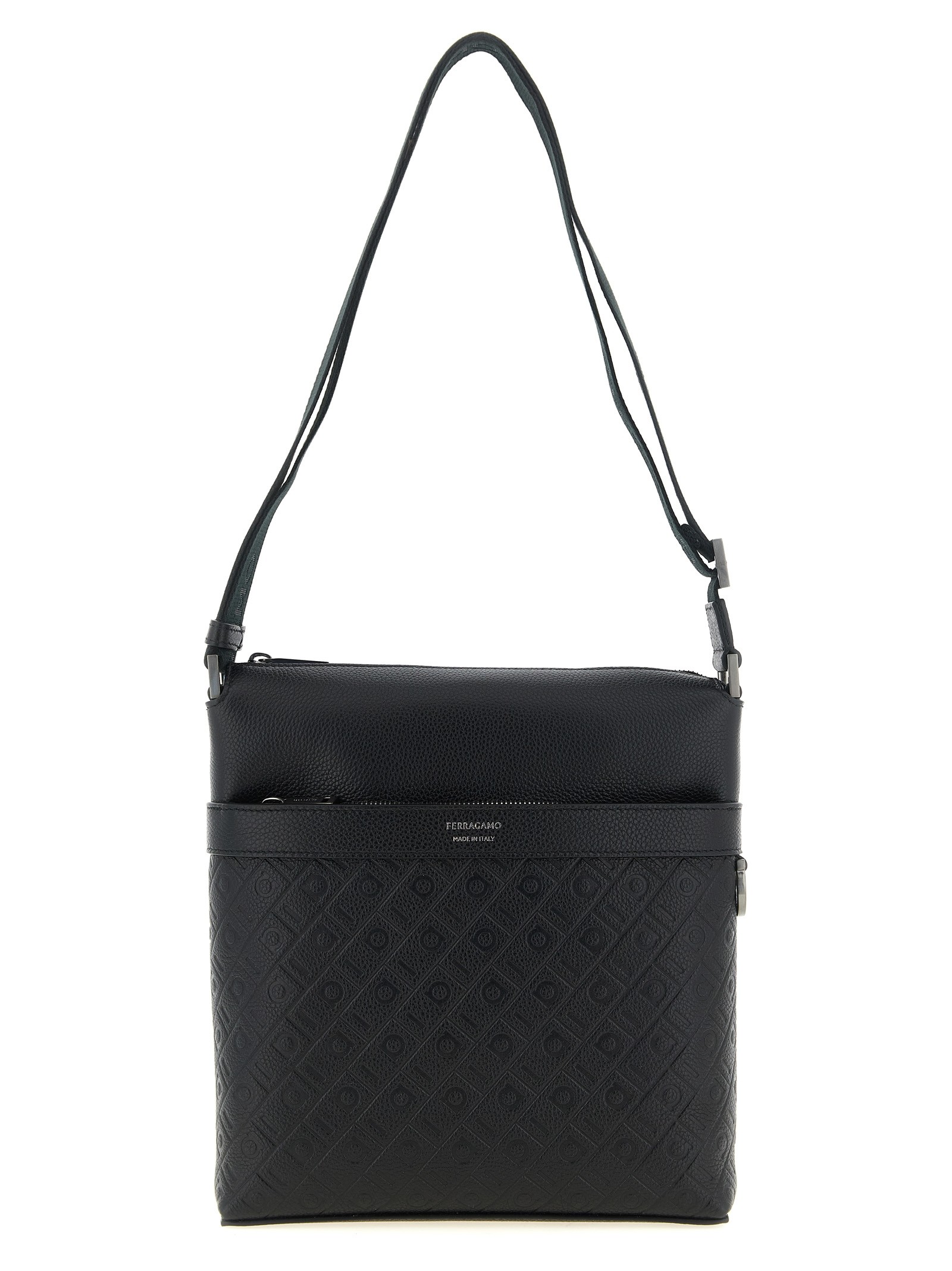 'Ferragamo Monogram' Messenger Crossbody Bag