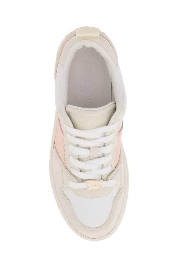 FERRAGAMO Multicolored Smooth Leather Sneakers