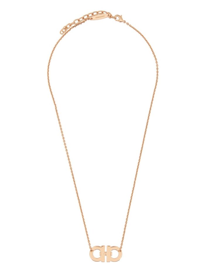 Ferragamo NECKLACE WITH "GANCINI" PENDANT AND CRYSTALS