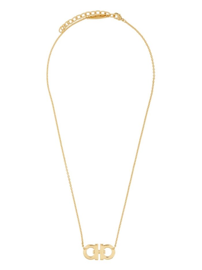 Ferragamo NECKLACE WITH "GANCINI" PENDANT AND CRYSTALS